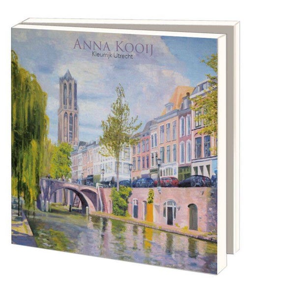 Kaartenmapje met envevloppen - vierkant - Kleurrijk Utrecht- Anna Kooij