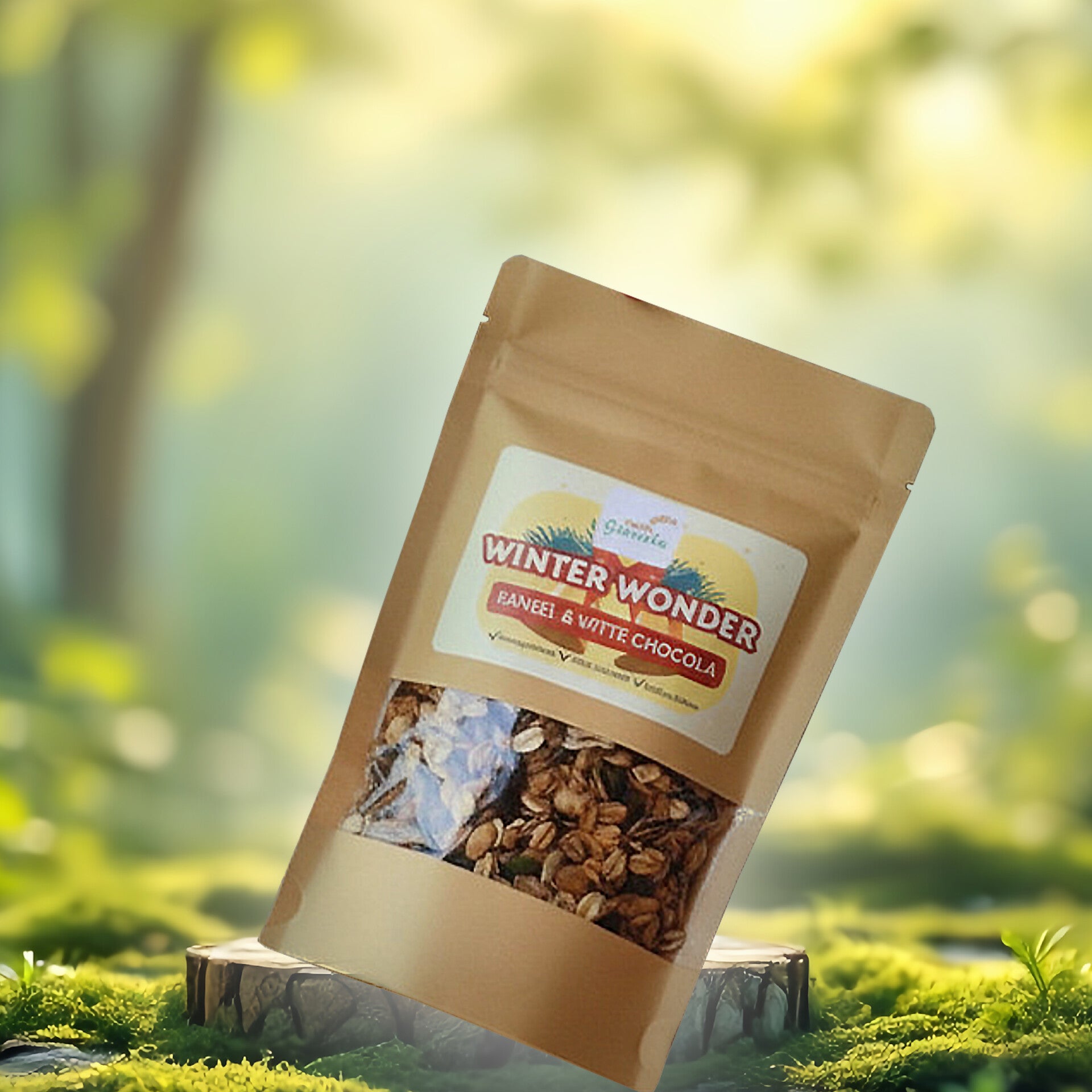 Winter Wonder Granola met kaneel & witte chocola 50g.
