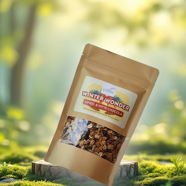 Winter Wonder Granola met kaneel & witte chocola 50g.