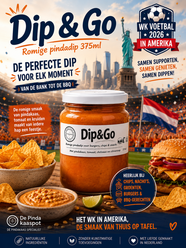 Dip & Go – Romige pindadip voor burgers, chips & snacks 375ml