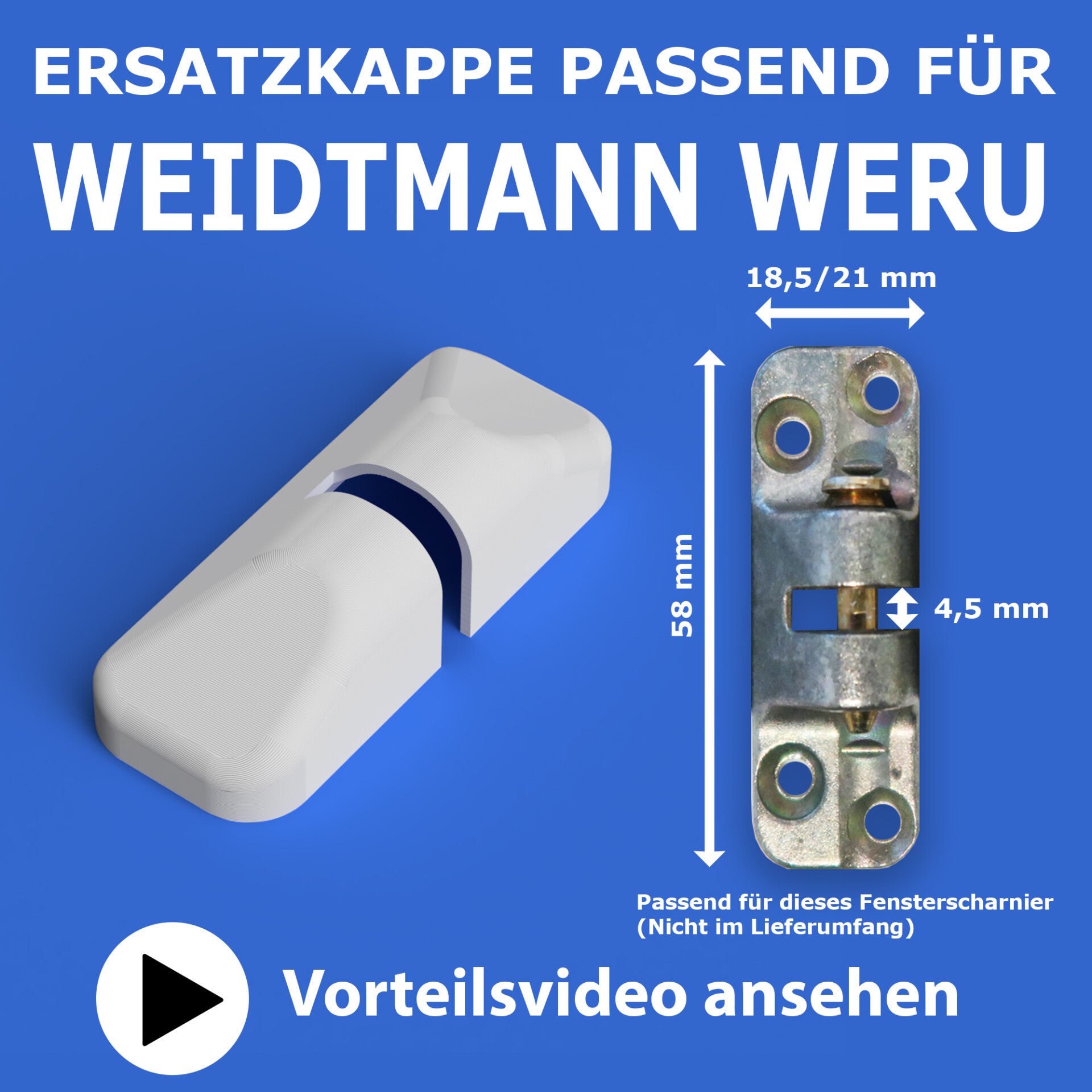 Abdeckkappe passend für Weidtmann-Scherenlager  - Ersatzteil für Fensterbeschläge