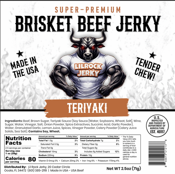 Brisket jerky teriyaki