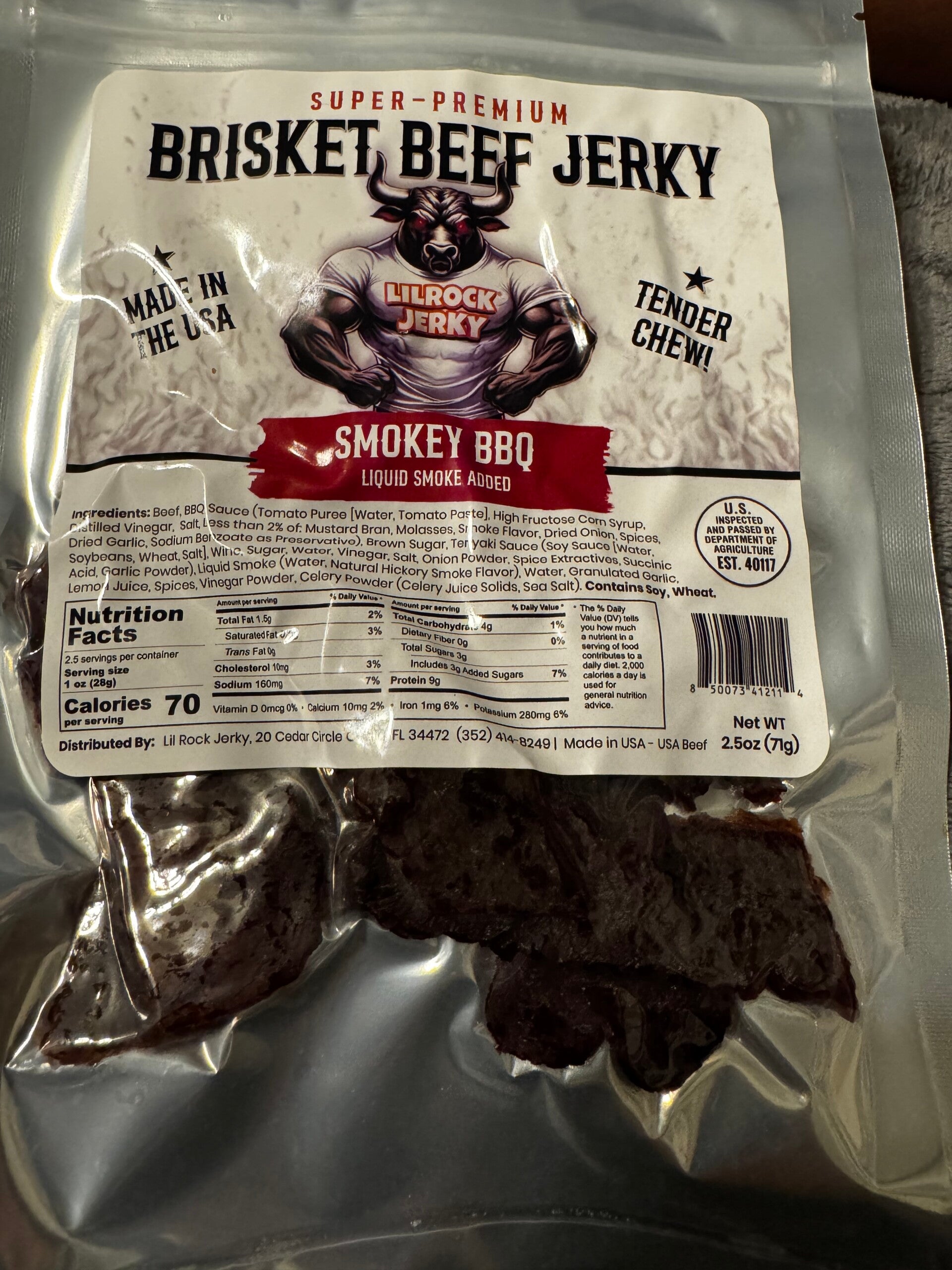 Brisket jerky smoky barbecue