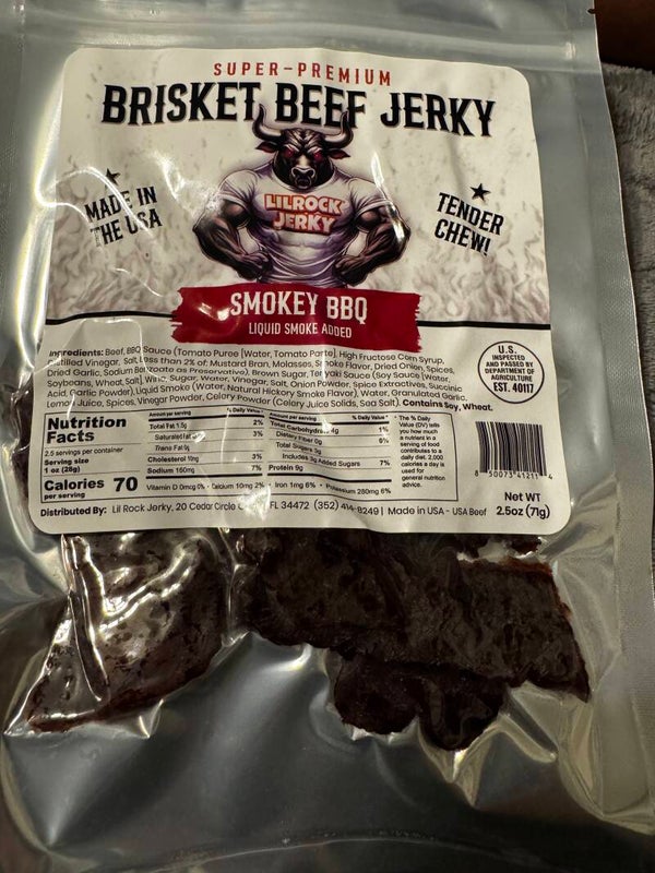Brisket jerky smoky barbecue