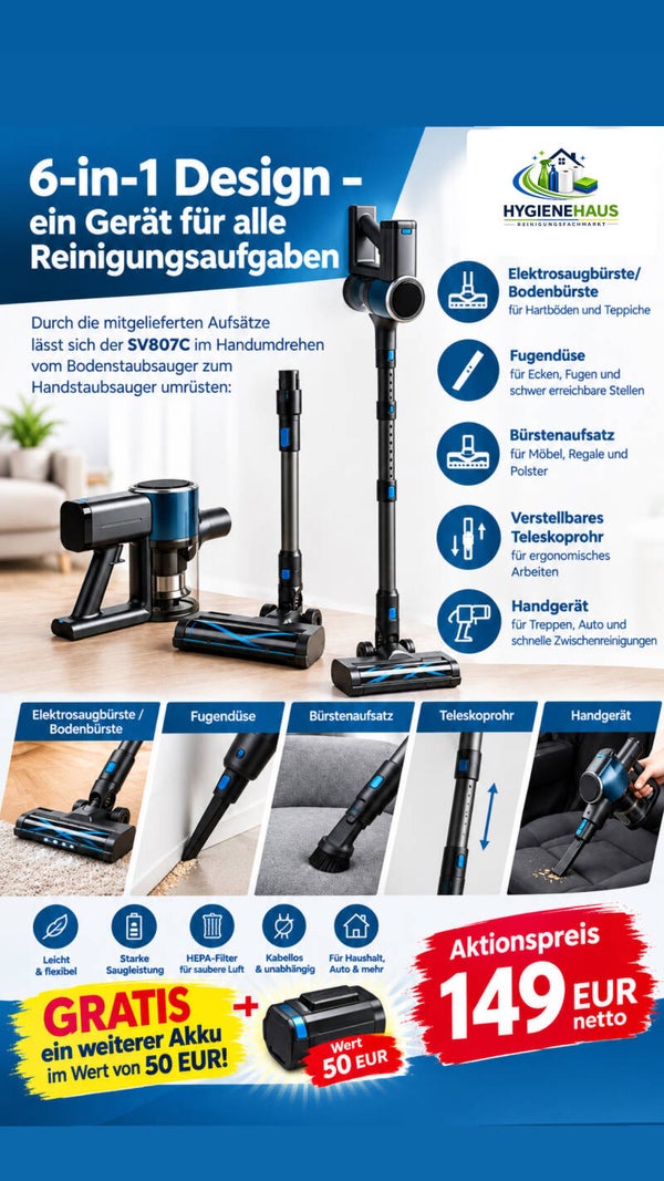 Akku Sauger 6in1