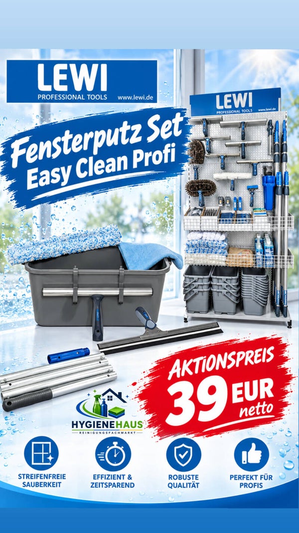 LEWI Fensterreinigungs-Set mit Verlängerungsstiel