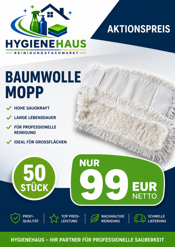 Aktion Wischbezüge Baumwolle 50 Stück