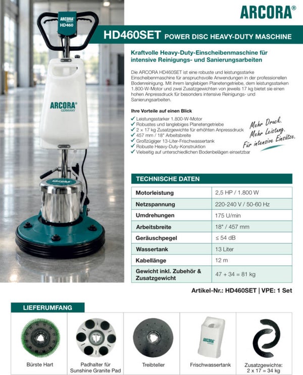 ARCORA HD460SET mit Extra Gewicht