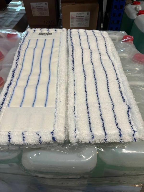 Mikrofaser Mopp 50cm blau gestreift - 10 Stück
