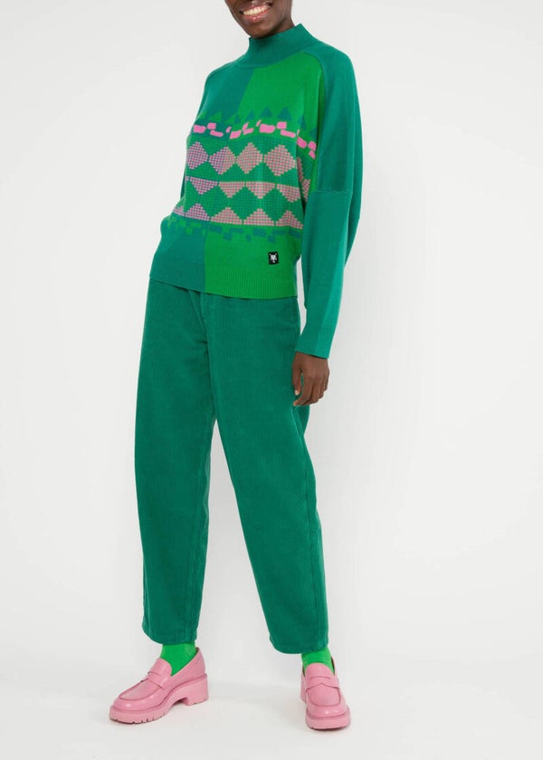 Diamond loom egg - Chunky pullover green