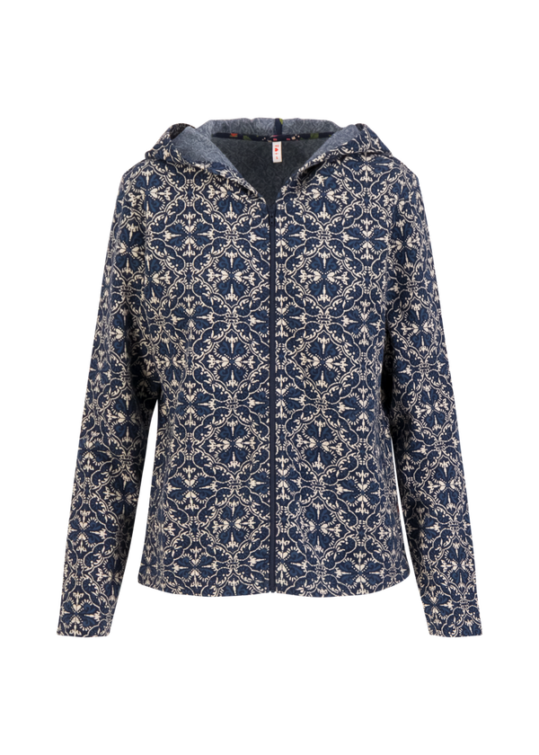 Homewards zip up - Vienna art blue