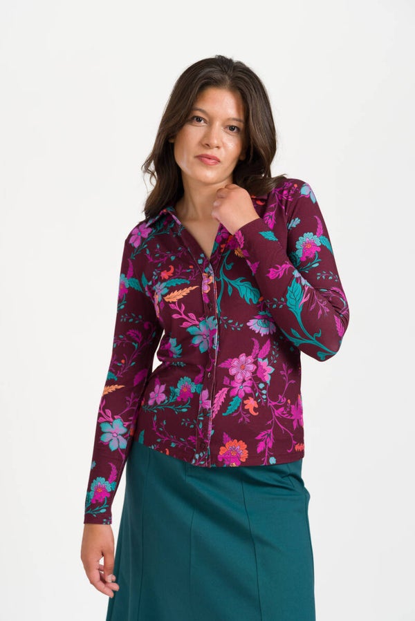Lena blouse LS dark ivy -