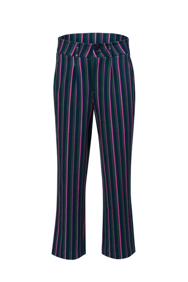 Brooklyn trousers jade line - Navy peony
