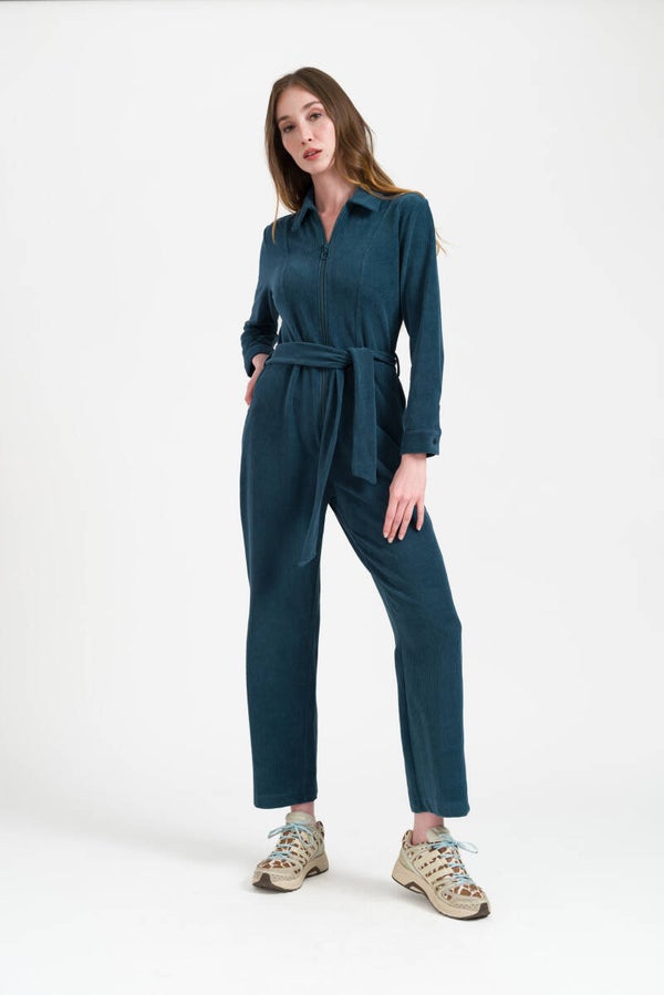 Ginger jumpsuit rib velour - Mediterranea