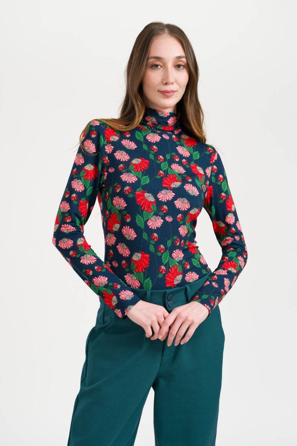 Ruby top scarlet serenade - Navy peony