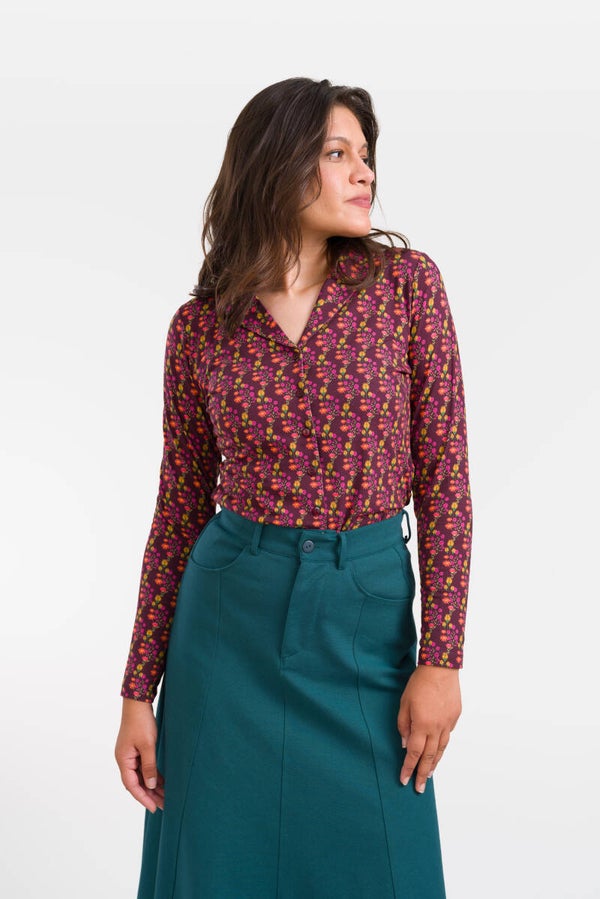 Iris blouse LS twillight fig - Fig