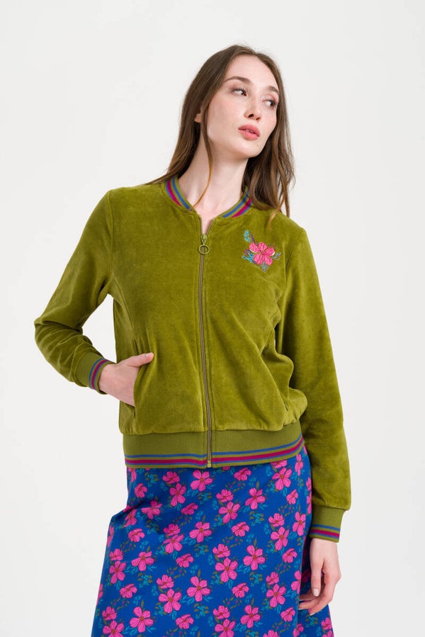 Nora bomber velour - Sphagnum