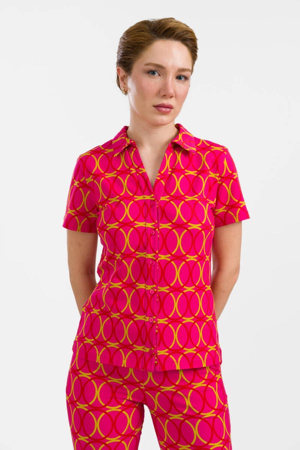 Lena blouse, short sleeve - Bubble beat
