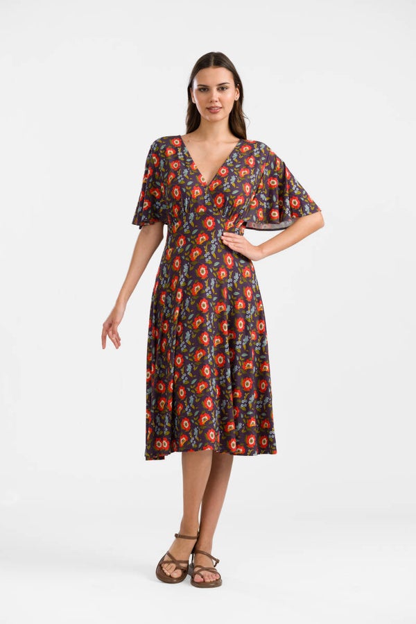 Luna dress - Purple poppy