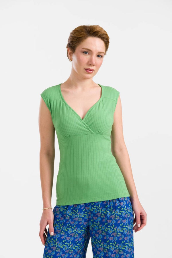 Monroe top - Rib green