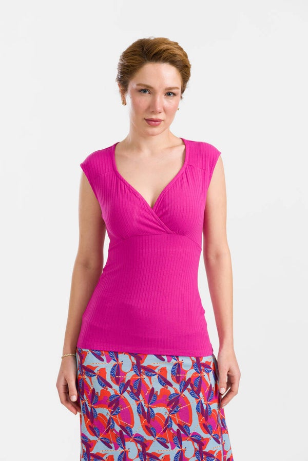Monroe top - Rib fuchsia
