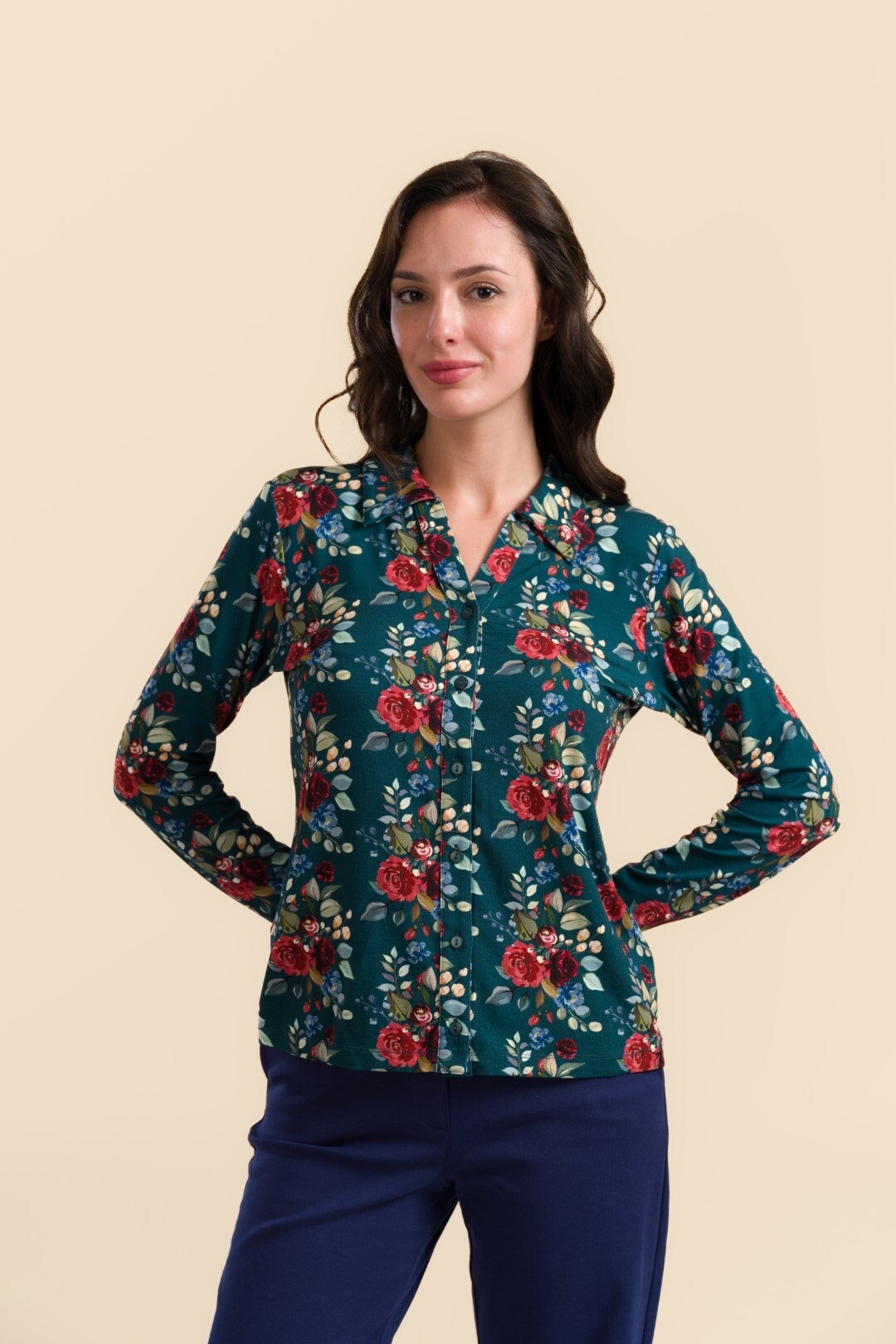 Anna blouse longsleeve - Autumn bouquet