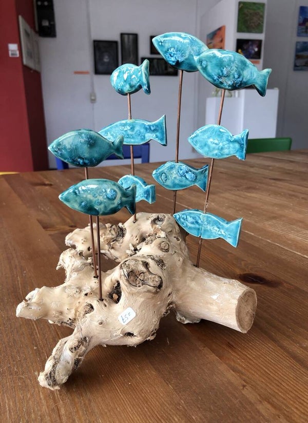 Grietje Asuni - Vissen groen-blauw