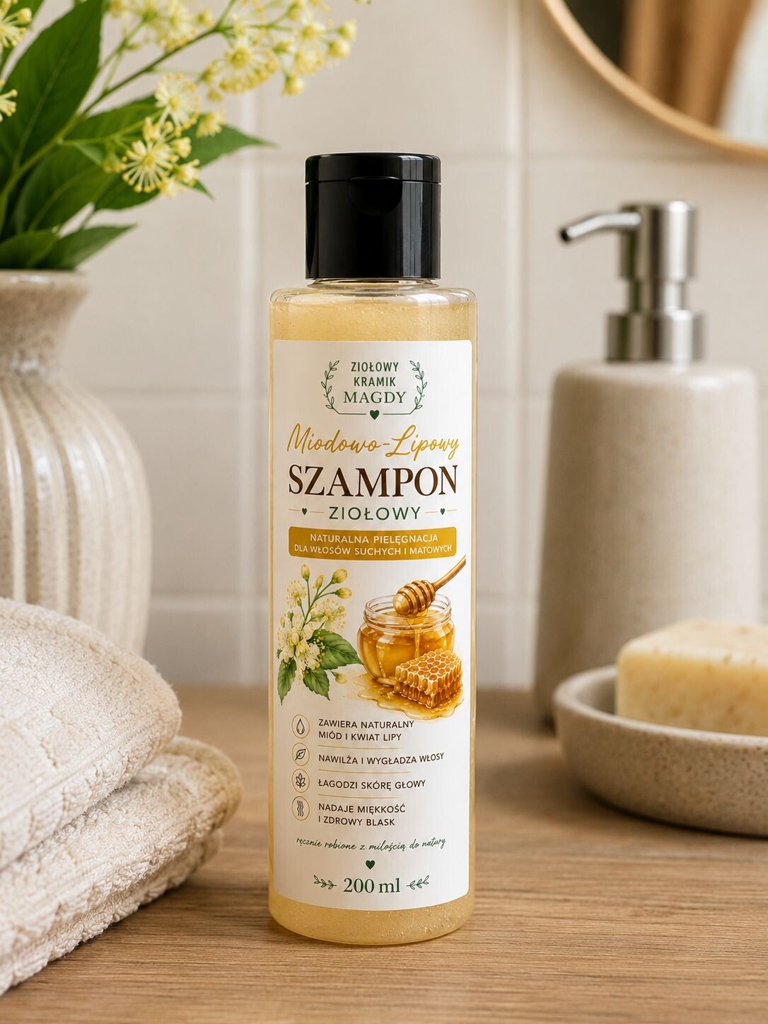 Miodowo-Lipowy Szampon Ziołowy - 200 ml