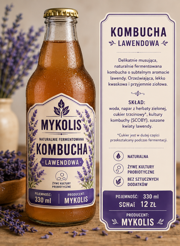 Kombucha Lawendowa – 330 ml