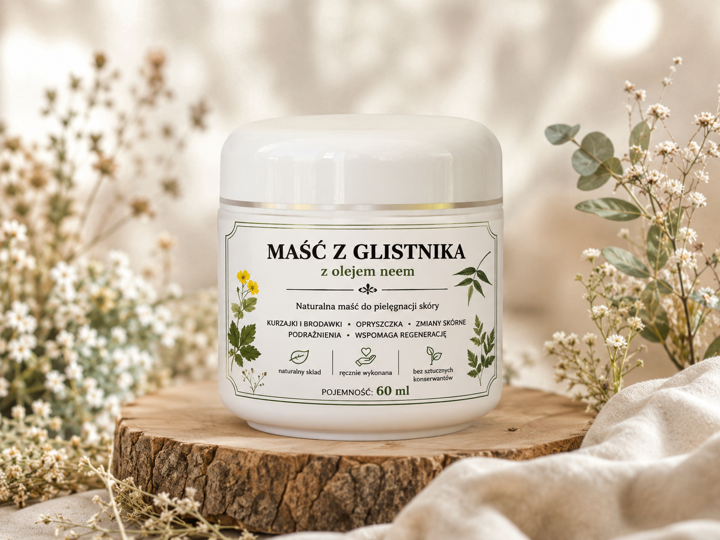 MAŚĆ Z GLISTNIKA Z OLEJEM NEEM -60 ml