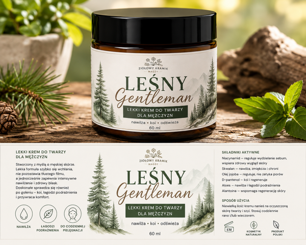 Leśny Gentleman – Lekki krem do twarzy dla mężczyzn- 60 ML