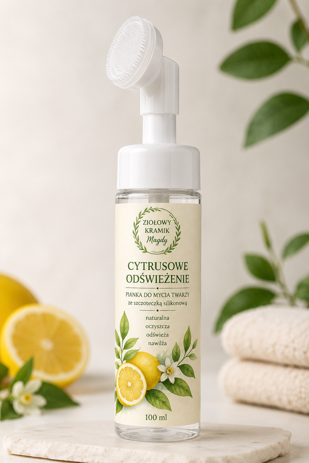 CYTRUSOWE ODŚWIEŻENIE- pianka do mycia twarzy ze szczoteczką 100 ml
