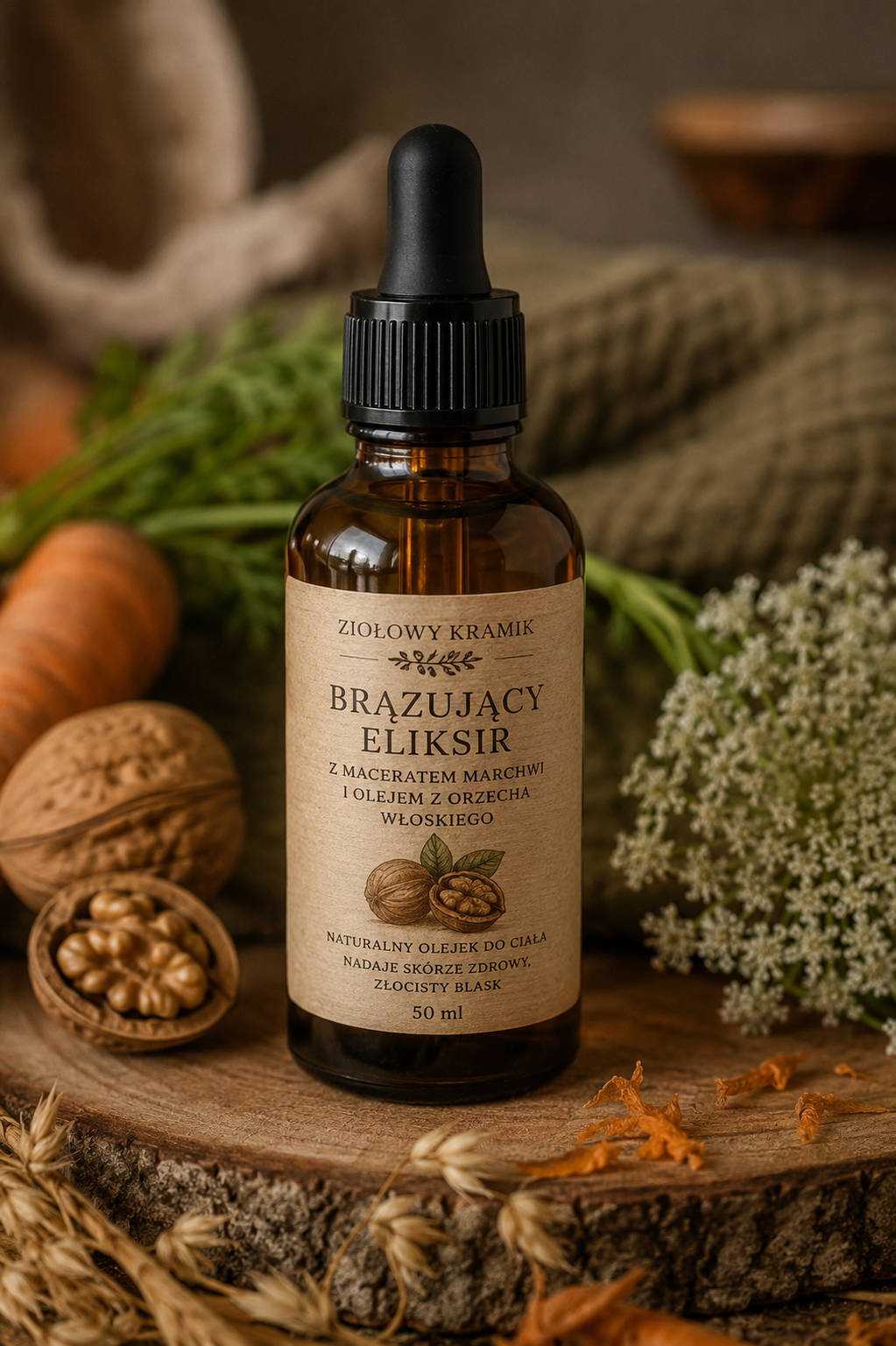 Brązujący Eliksir z olejem z orzecha włoskiego -50 ml