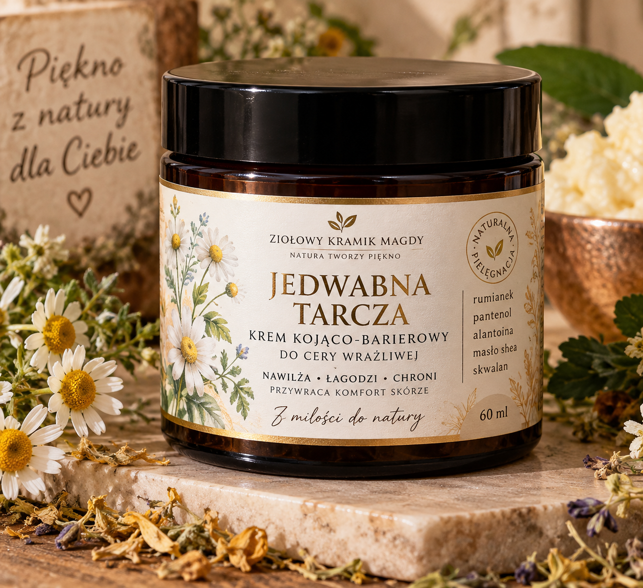 JEDWABNA TARCZA Krem kojąco-barierowy do cery wrażliwej – 60 ml