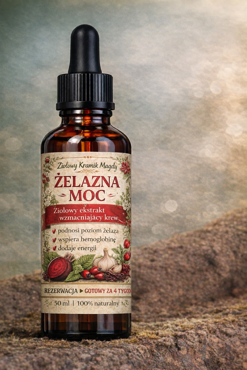 ŻELAZNA MOC – ziołowy ekstrakt wzmacniający krew 🌿50 ML