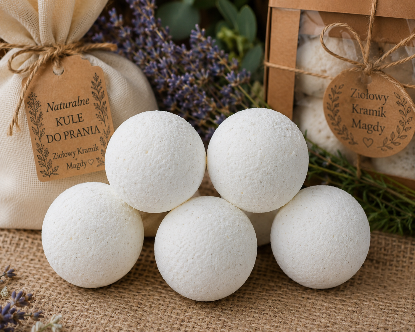 🌿 Naturalne Kule do Prania – Zestaw 6 sztuk