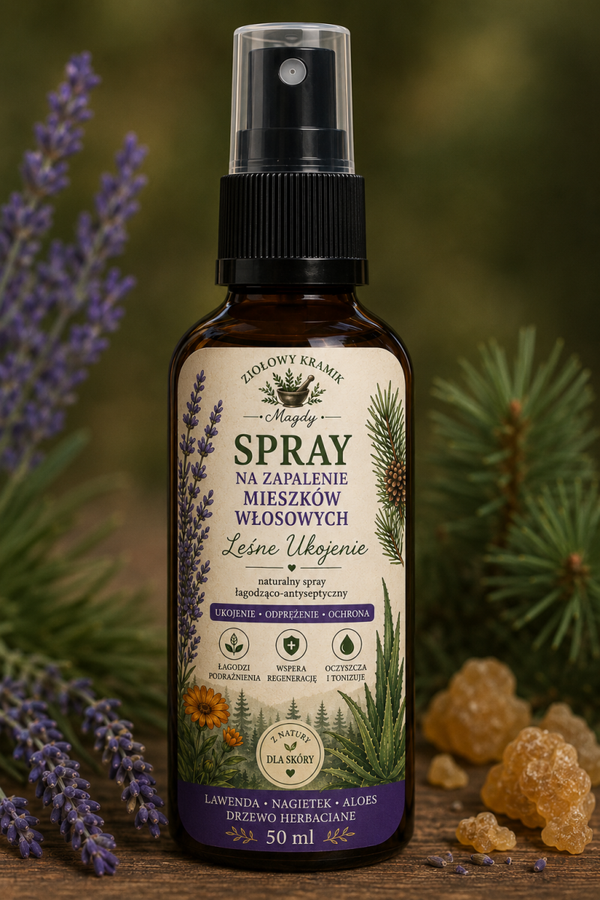 Spray na Zapalenie Mieszków Włosowych – „Leśne Ukojenie” - 50 ml