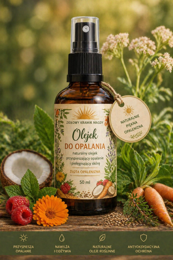 Złota Opalenizna -Naturalny olejek przyspieszający opalanie – 50 ml