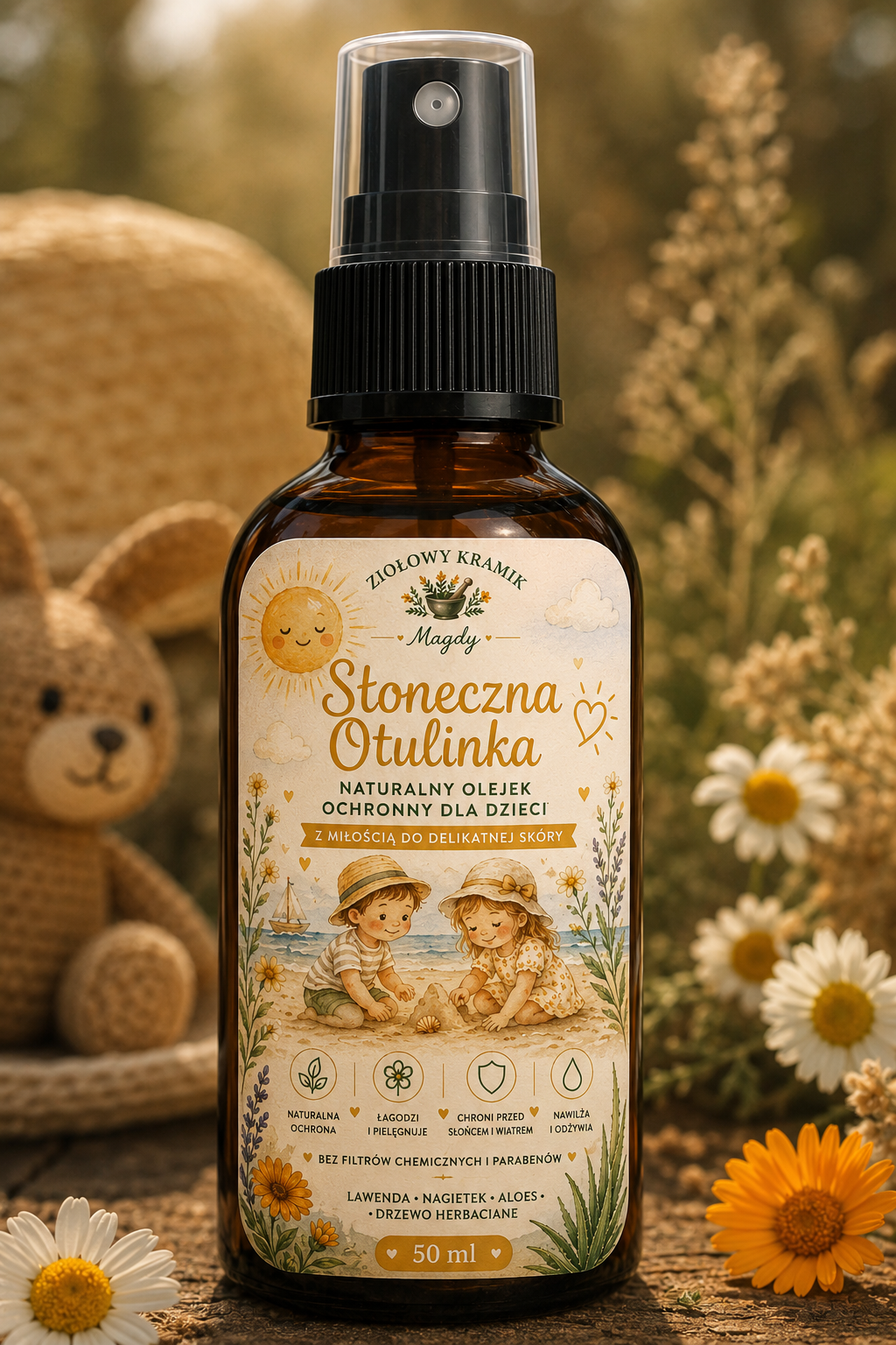 🌞 SŁONECZNA OTULINKA Naturalny olejek ochronny dla dzieci 50 ml
