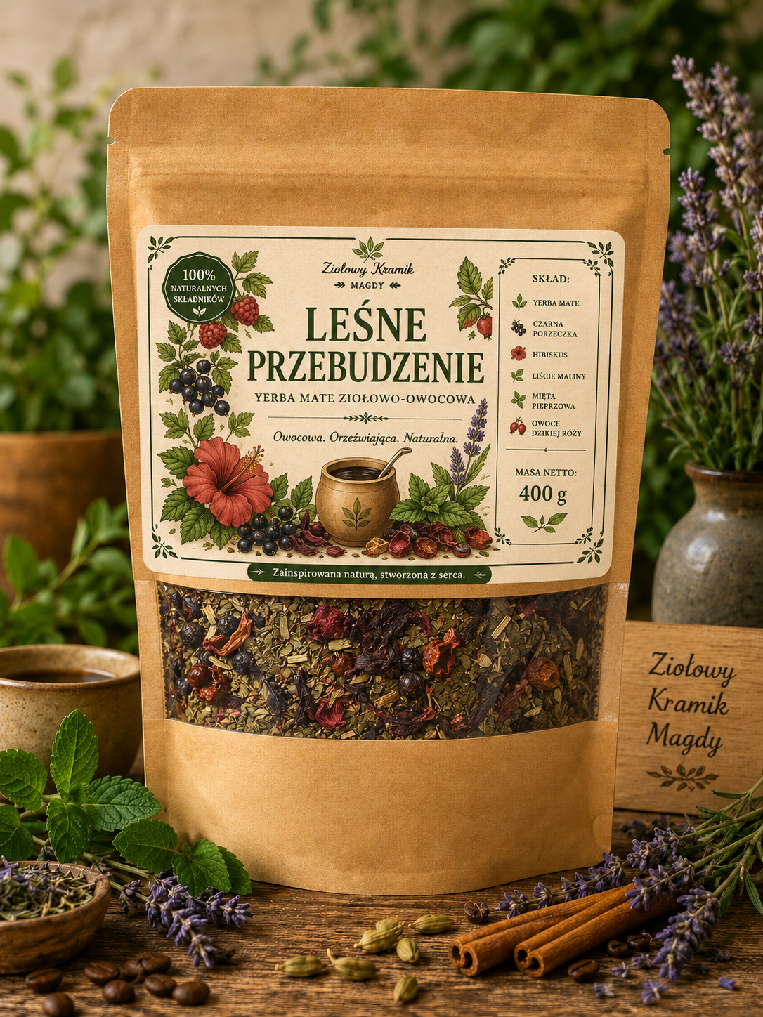 LEŚNE PRZEBUDZENIE – 400 g- yerba z ziolami