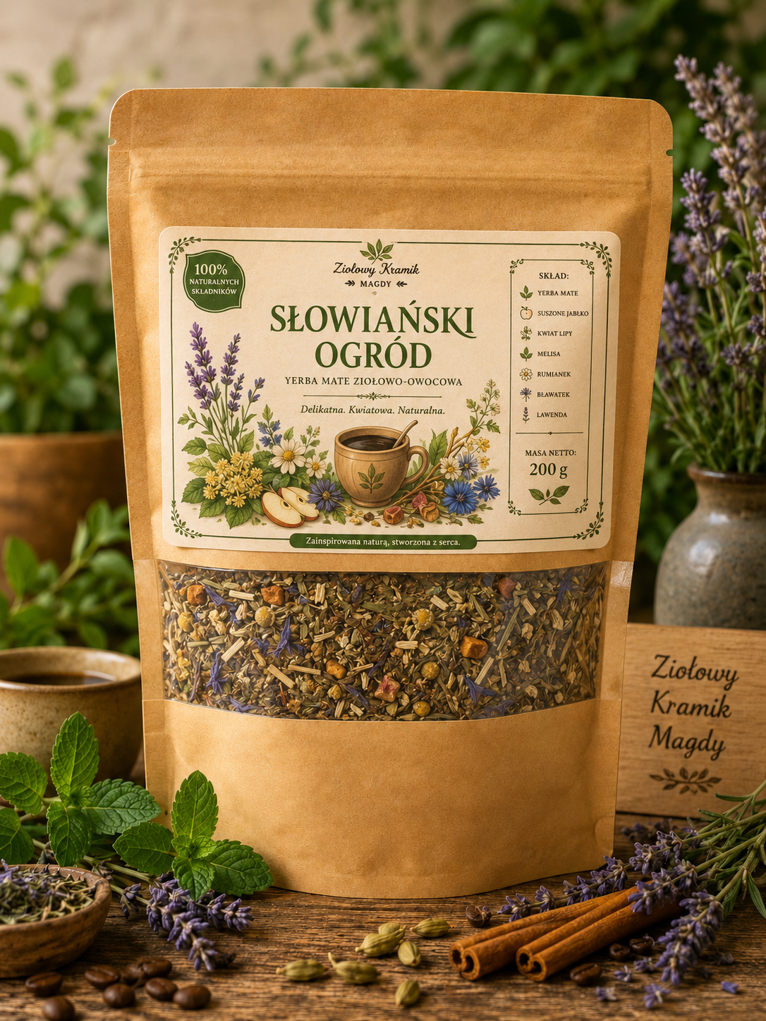 🌼 SŁOWIAŃSKI OGRÓD – 400 g- yerba z ziołami