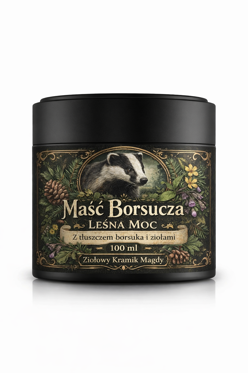 🌲 Maść Borsucza „Leśna Moc” 🌲 naturalna maść z ziołami leśnymi- 100 ml