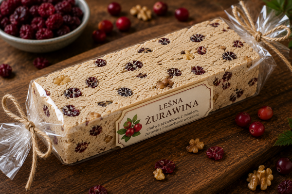 LEŚNA ŻURAWINA- chałwa na miodzie 100 g