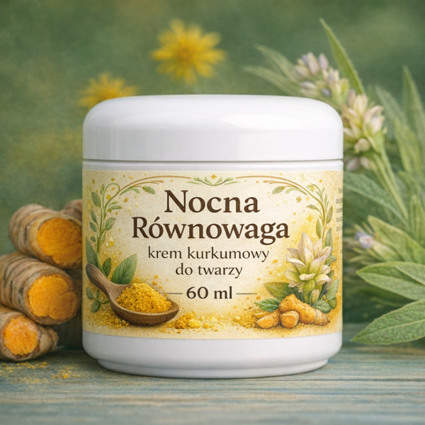 Nocna Równowaga – krem kurkumowy do twarzy na nadmierne owlosienie - 60 ml