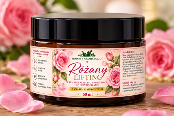 RÓŻANY LIFTING Krem regenerująco-nawilżający z kwasem hialuronowym- 60 ML