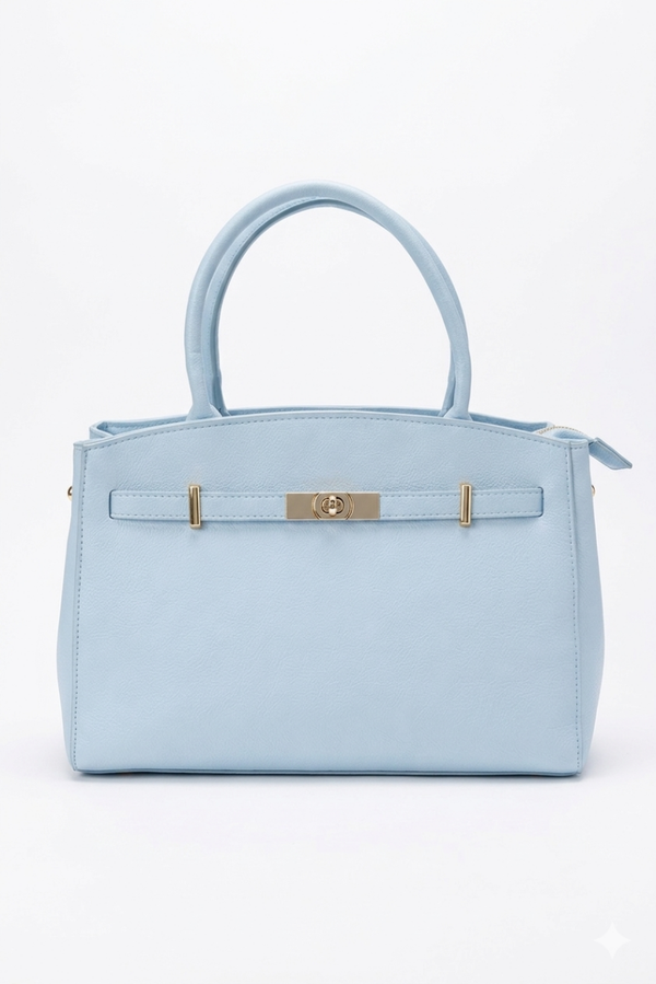 Borsa vera pelle azzurra