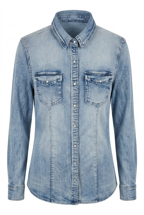 CAMICIA DI JEANS CON STRAS