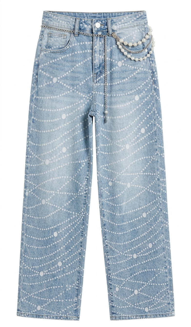 JEANS CON PALLINE