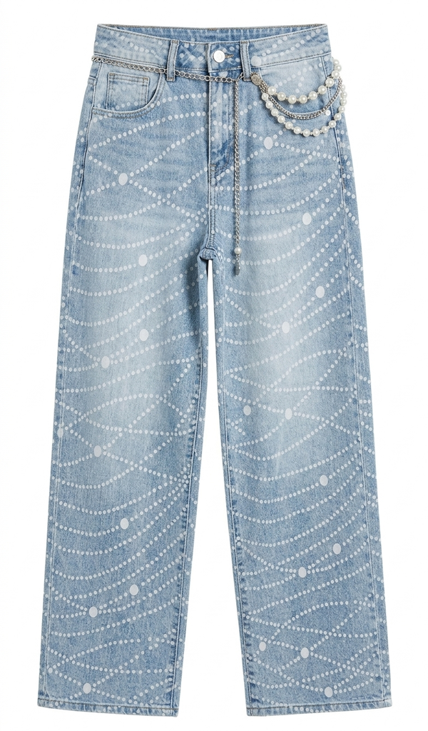 JEANS CON PALLINE