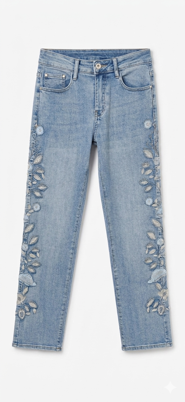 JEANS CON FIORI